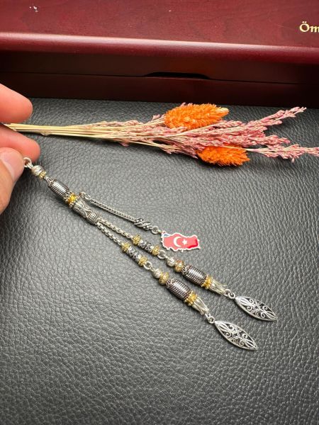 Özel Tasarım Kuka Habbeli Gümüş Püskül