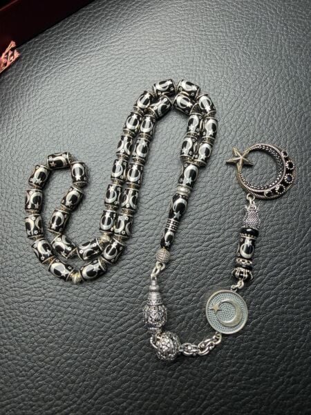 Ayyıldız İşlemeli Kapsül Model Gümüş Kafes Tesbih