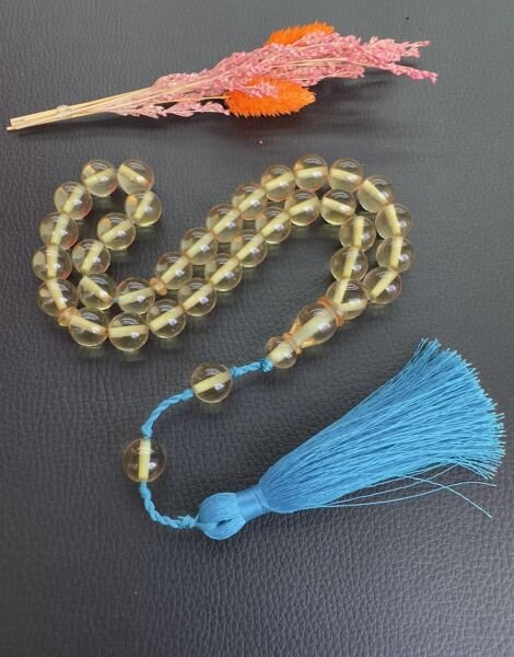 Büyük Boy Küre Model Ateş Kehribar Tesbih