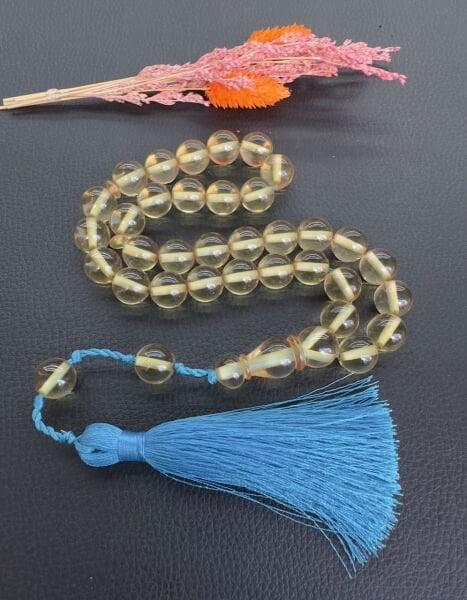 Büyük Boy Küre Model Ateş Kehribar Tesbih