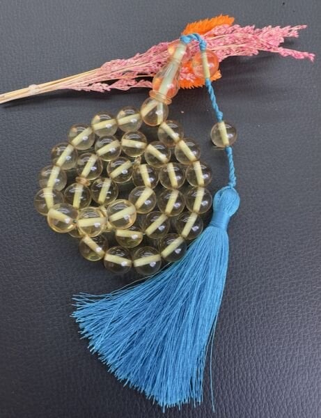 Büyük Boy Küre Model Ateş Kehribar Tesbih