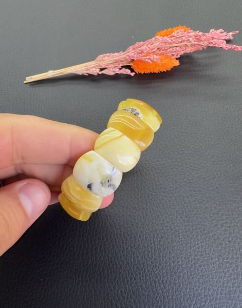 Rolex Model Damla Kehribar Bileklik