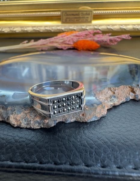 Özel Tasarım Taşlı Alyans Gümüş Yüzük