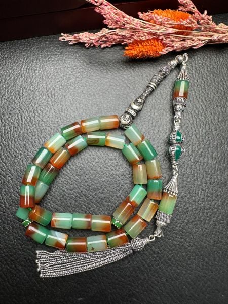 Kesme Model Akik Doğal Taş Tesbih