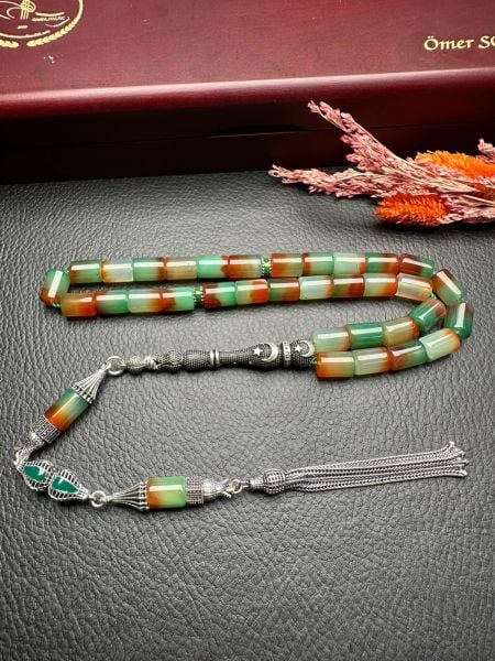 Kesme Model Akik Doğal Taş Tesbih