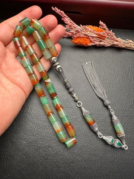 Kesme Model Akik Doğal Taş Tesbih