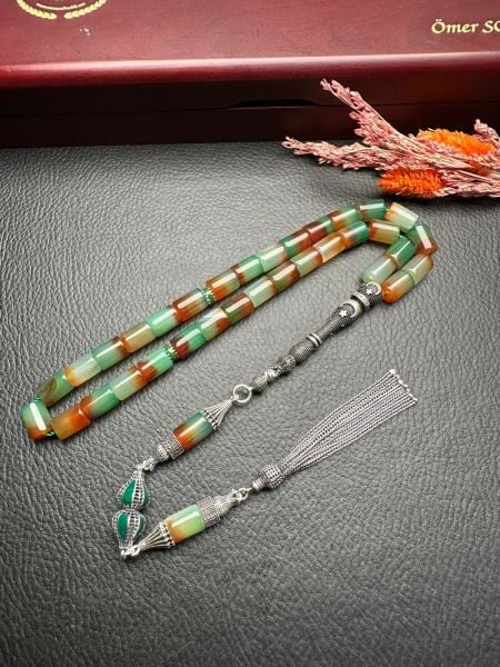 Kesme Model Akik Doğal Taş Tesbih