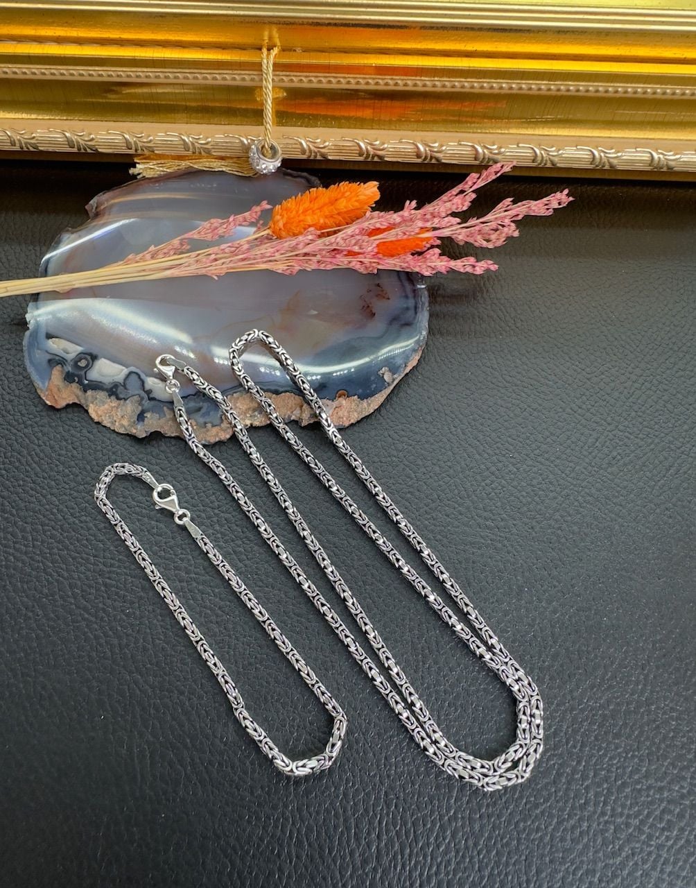 Özel Tasarım Erkek Gümüş Bileklik Kolye Set