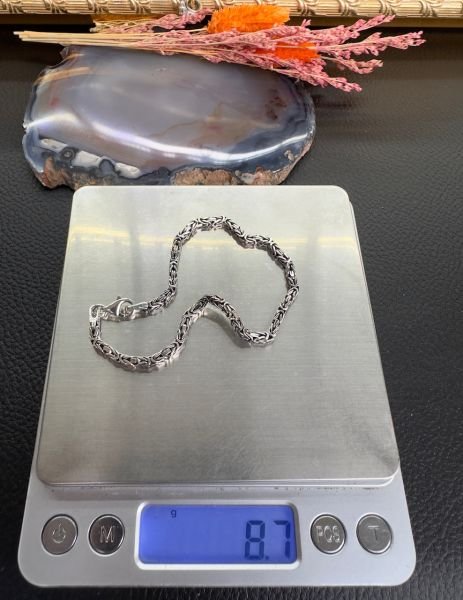 Özel Tasarım Erkek Gümüş Bileklik Kolye Set