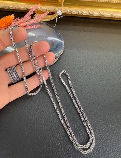 Özel Tasarım Erkek Gümüş Bileklik Kolye Set