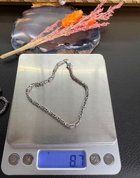 Özel Tasarım Erkek Gümüş Bileklik Kolye Set