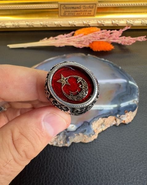 Özel Tasarım Ayyıldız Model Gümüş Yüzük