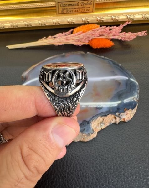 Özel Tasarım Ayyıldız Model Gümüş Yüzük