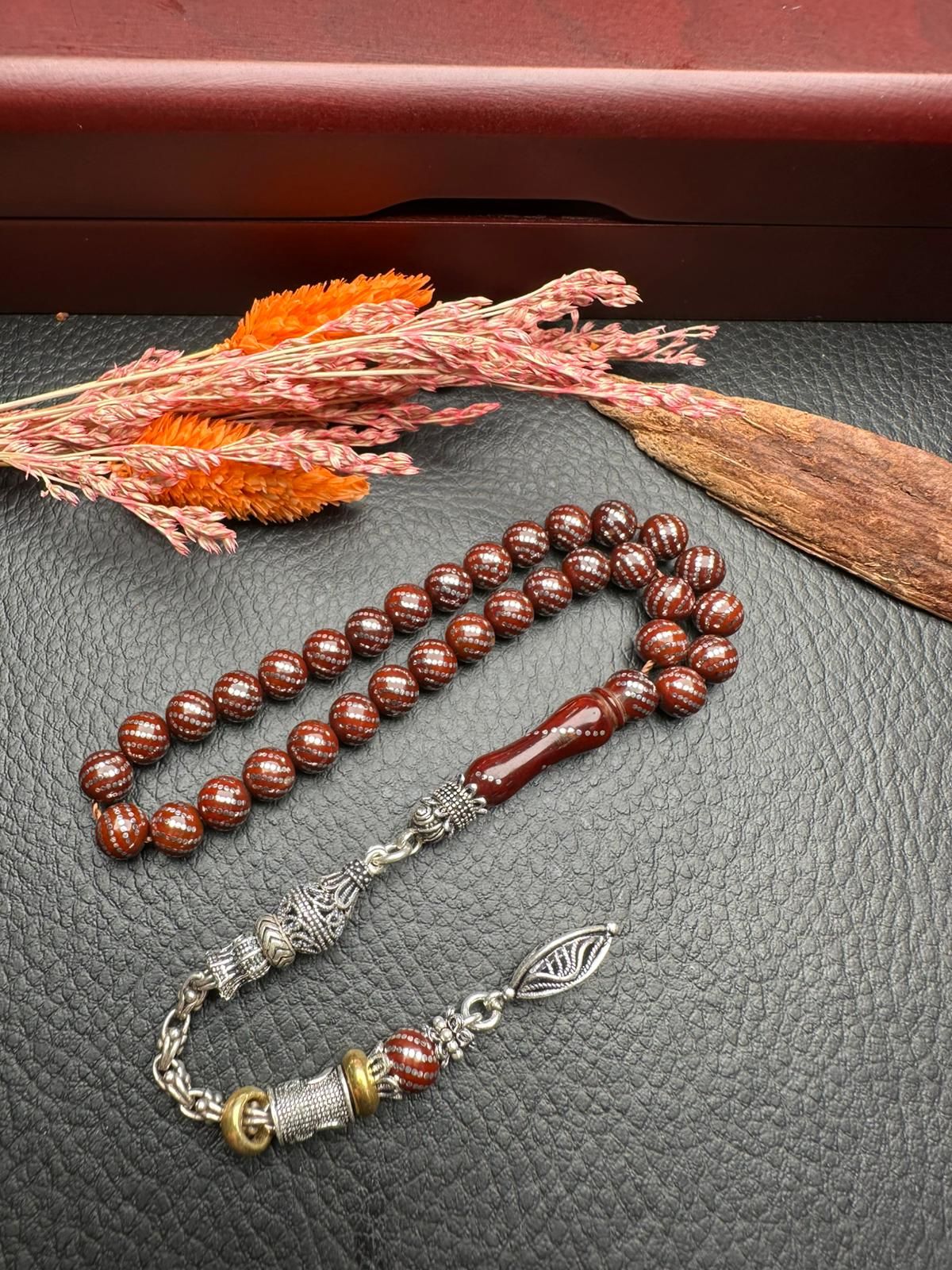 Küre Model Gümüş  İşlemeli Kuka Tesbih