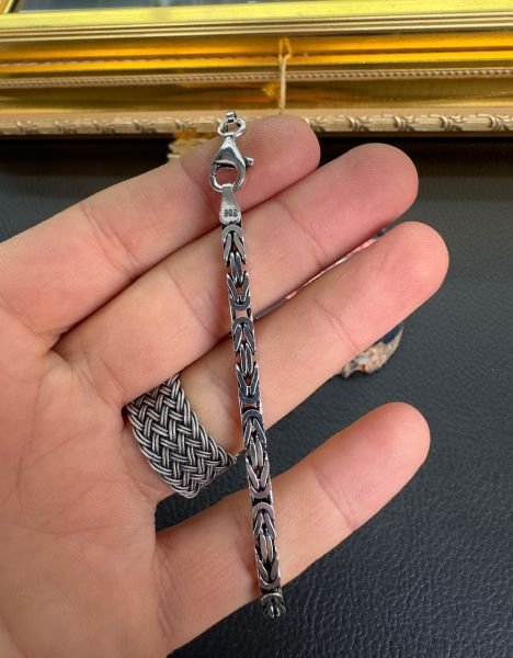 Özel Tasarım Erkek Gümüş Bileklik
