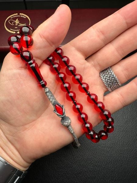 Küre Model Ateş Kehribar Tesbih