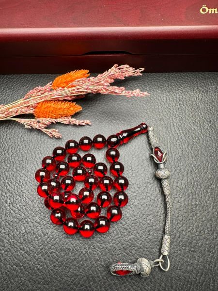 Küre Model Ateş Kehribar Tesbih