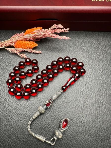 Küre Model Ateş Kehribar Tesbih