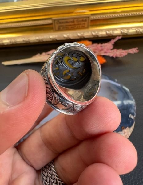 Damla Kehribar Gümüş Yüzük