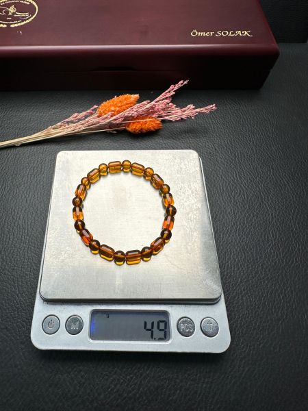 Kapsül Model Damla Kehribar Bileklik