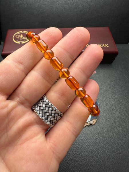 Kapsül Model Damla Kehribar Bileklik