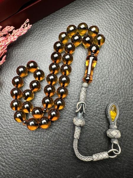 Küre Model Ateş Kehribar Tesbih