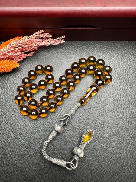 Küre Model Ateş Kehribar Tesbih