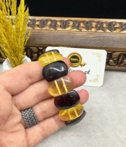 Rolex Model Bay/Bayan Damla Kehribar Bileklik