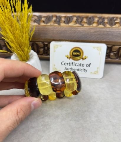 Rolex Model Bay/Bayan Damla Kehribar Bileklik