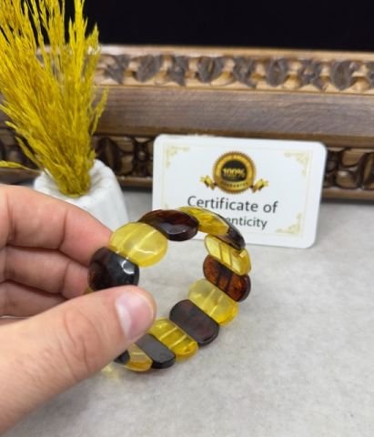 Rolex Model Bay/Bayan Damla Kehribar Bileklik