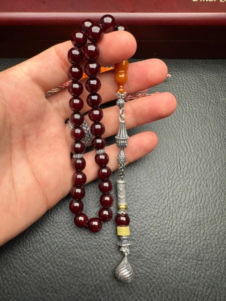 Küre Model Çubuk Sıkma Kehribar Tesbih