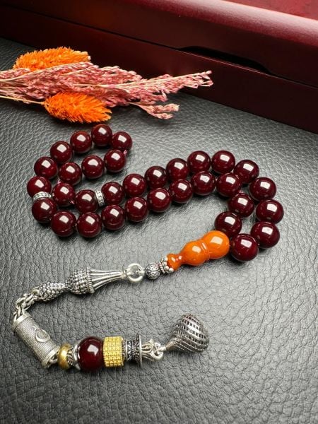 Küre Model Çubuk Sıkma Kehribar Tesbih