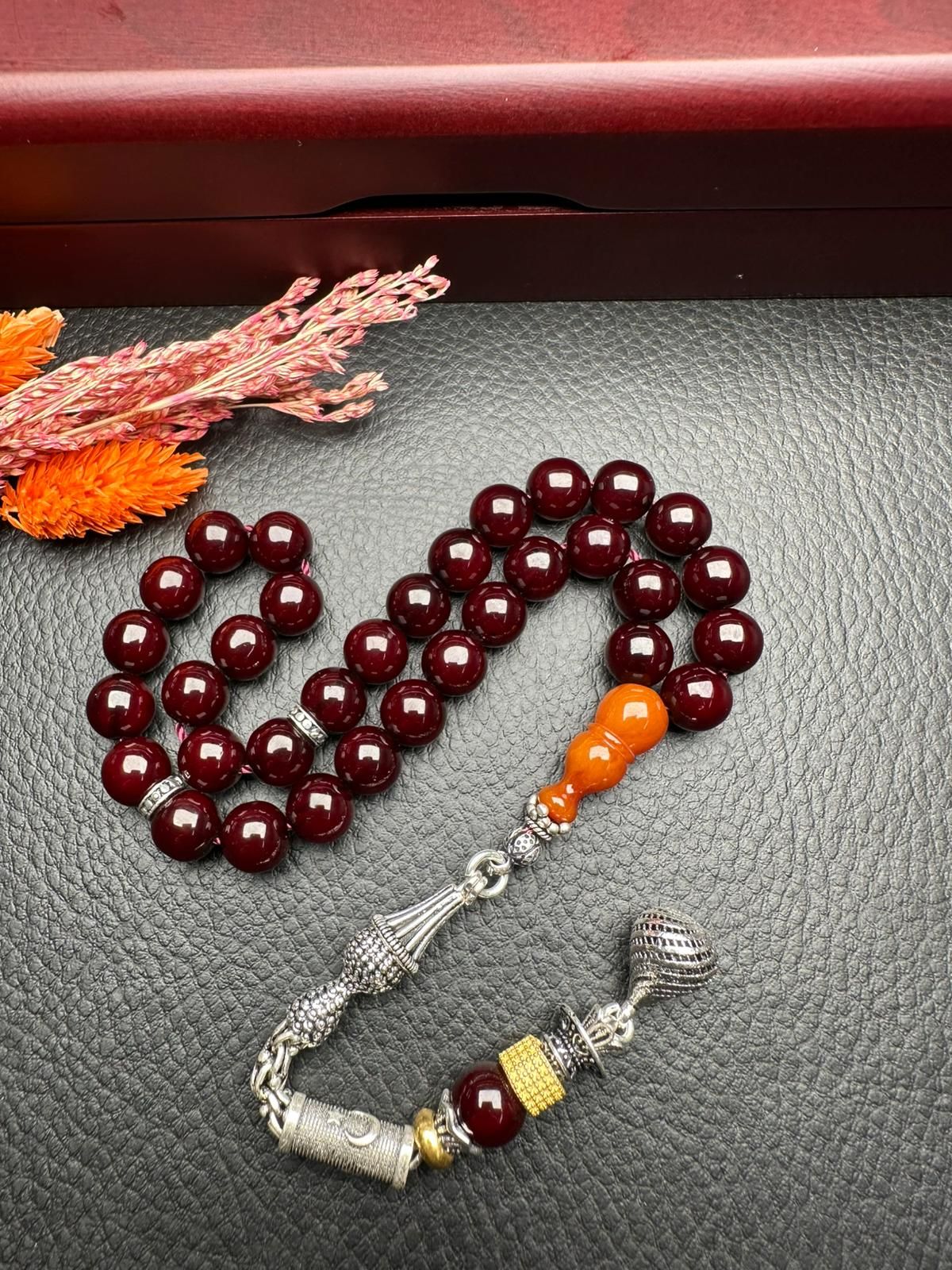 Küre Model Çubuk Sıkma Kehribar Tesbih