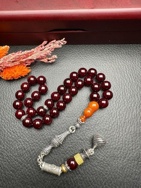 Küre Model Çubuk Sıkma Kehribar Tesbih