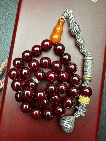 Küre Model Çubuk Sıkma Kehribar Tesbih