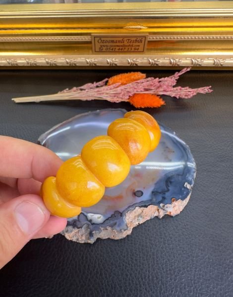 Rolex Model Damla Kehribar Bileklik