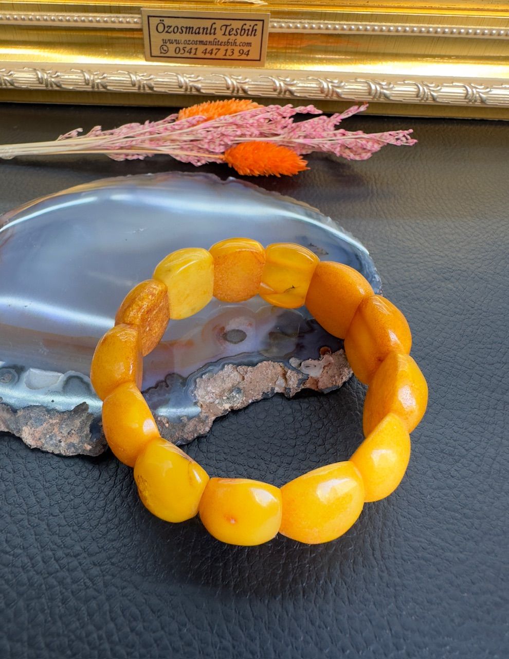 Rolex Model Damla Kehribar Bileklik