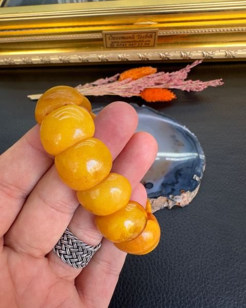 Rolex Model Damla Kehribar Bileklik