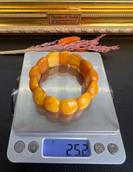 Rolex Model Damla Kehribar Bileklik