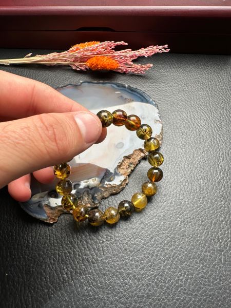 Küre Model Damla Kehribar Bileklik