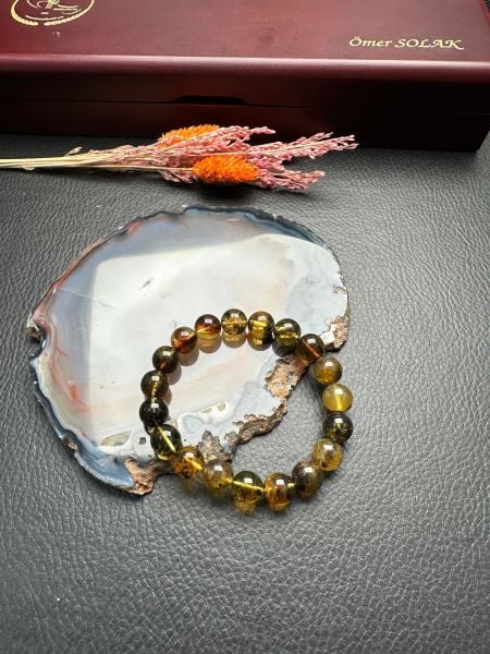 Küre Model Damla Kehribar Bileklik