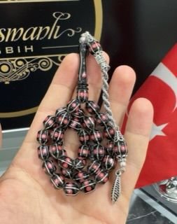 Uçlu Kapsül Model 925 Ayar Gümüş ve Mercan İşleme Erzurum Oltu Tesbih