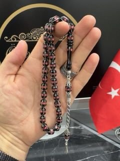 Uçlu Kapsül Model 925 Ayar Gümüş ve Mercan İşleme Erzurum Oltu Tesbih