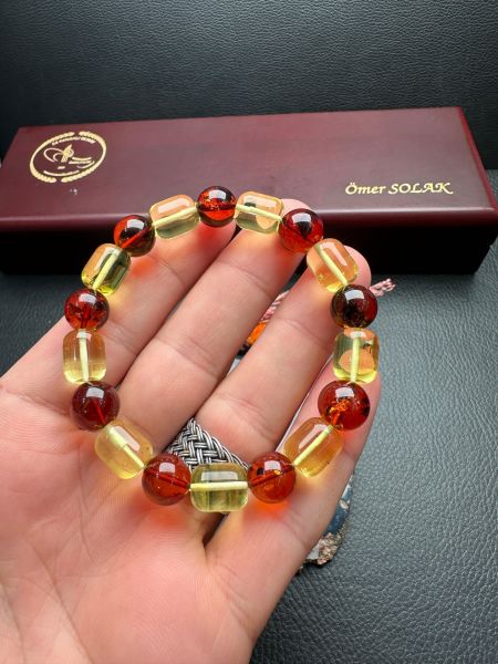 Kapsül Model Damla Kehribar Bileklik