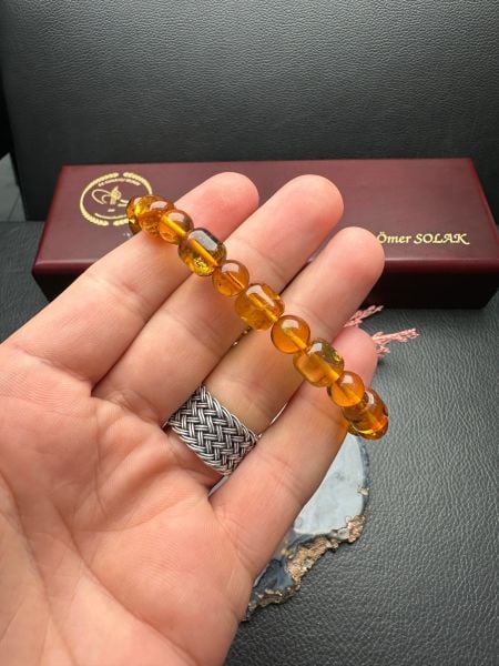 Kapsül Model Damla Kehribar Bileklik