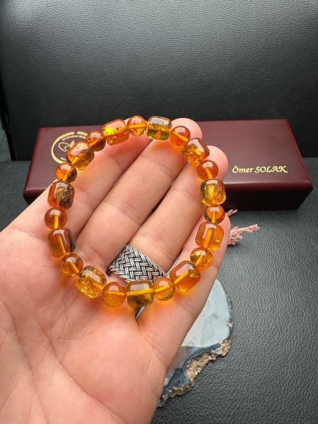 Kapsül Model Damla Kehribar Bileklik