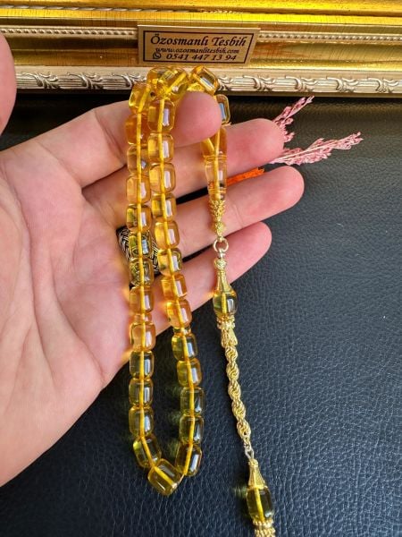 Kapsül Model Şeffaf Kaya Damla Kehribar Tesbih