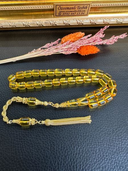 Kapsül Model Şeffaf Kaya Damla Kehribar Tesbih