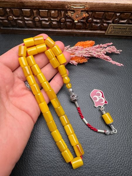 Yakup Kara Usta İşi Çubuk Sıkma Kehribar Tesbih