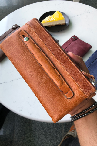 Deripark Rise Greyzi Taba Renk Unisex Telefon Girişli Cüzdan